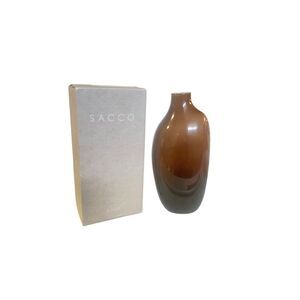 KINTO SACCO Amber Brown Glass Vase Modern Minimalist Home Decor Flower Vessel